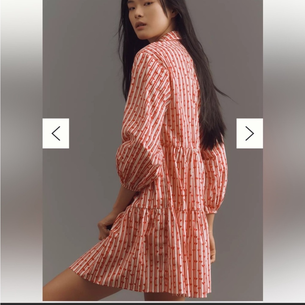 Anthropologie Dresses | NWOT Maeve Bettina Tiered Shirt Dress Heart, XS - Picture 2 of 6